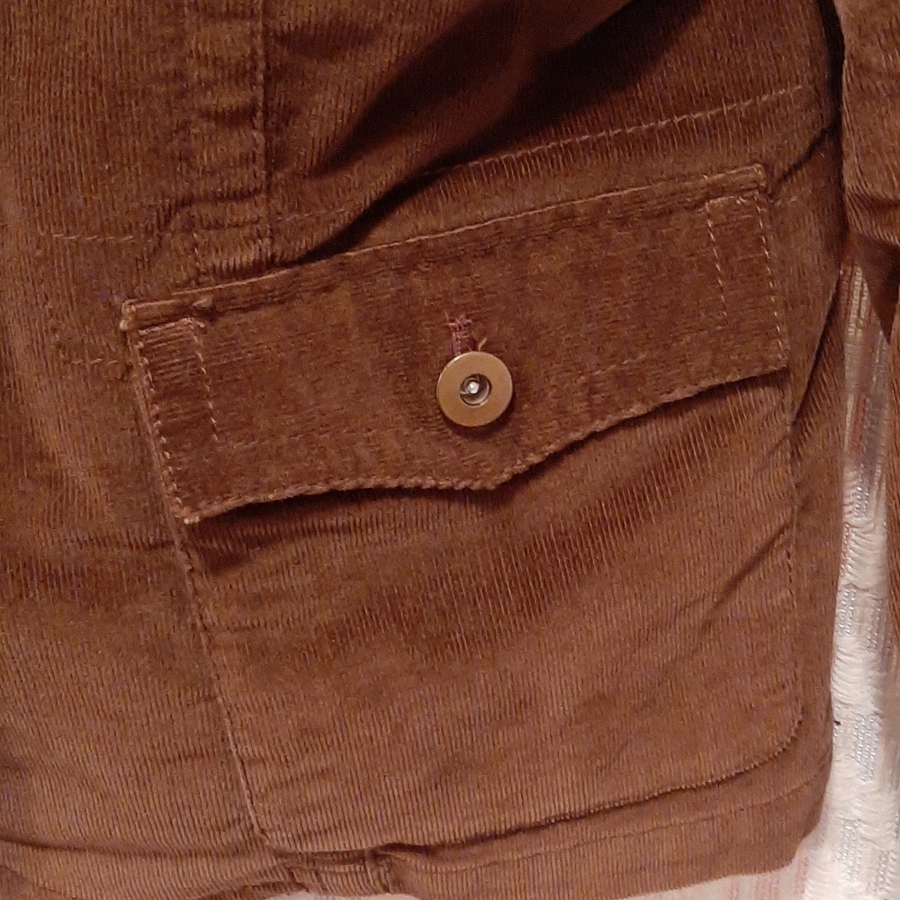 Eddie Bauer Chocolate Brown Fall Autumn Corduroy Blazer Size 12 Petite - Picture 6 of 7